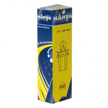 77 р. Лампа 12V 1.5W B8.5d бежевый патрон Plastic Base NARVA NARVA 170493000  с доставкой в г. Пермь. Увеличить фотографию 1