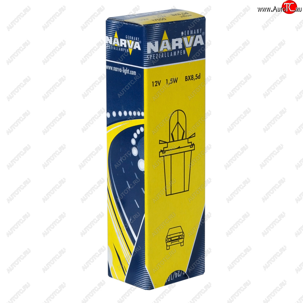77 р. Лампа 12V 1.5W BX8.5d желтый патрон Plastic Base NARVA NARVA 170503000  с доставкой в г. Пермь