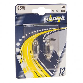 113 р. Лампа 12V C5W SV8.5 блистер (2шт.) Festoon NARVA NARVA 171254000  с доставкой в г. Пермь. Увеличить фотографию 1