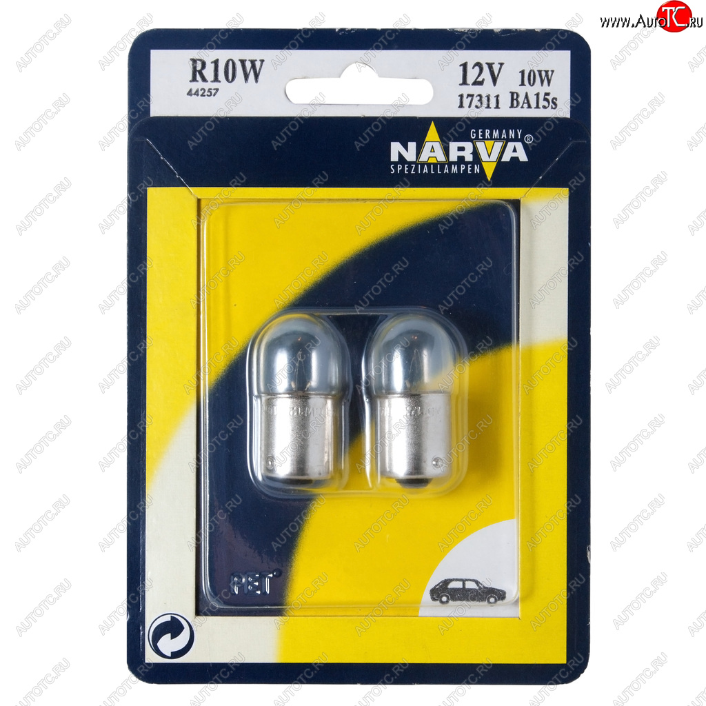 121 р. Лампа 12V R10W BA15s блистер (2шт.) NARVA NARVA 173114000  с доставкой в г. Пермь