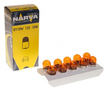 131 р. Лампа 12V RY10W BAU15s желтая Yellow NARVA NARVA 173173000  с доставкой в г. Пермь. Увеличить фотографию 1