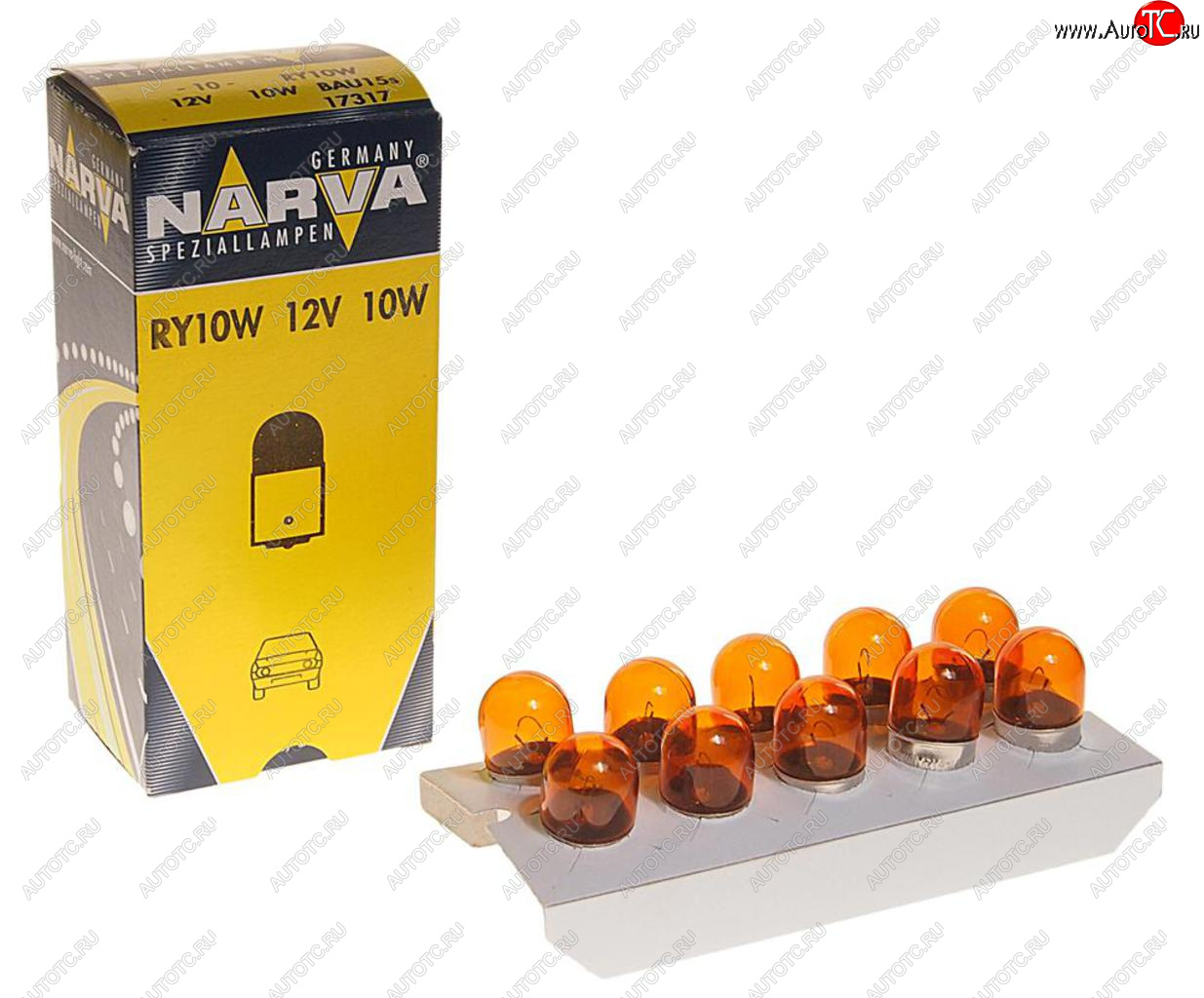 131 р. Лампа 12V RY10W BAU15s желтая Yellow NARVA NARVA 173173000  с доставкой в г. Пермь