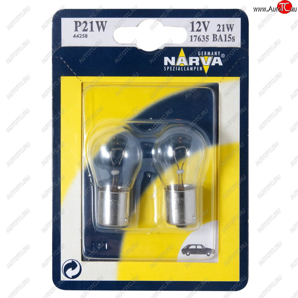 134 р. Лампа 12V P21W BA15s блистер (2шт.) NARVA NARVA 176354000  с доставкой в г. Пермь