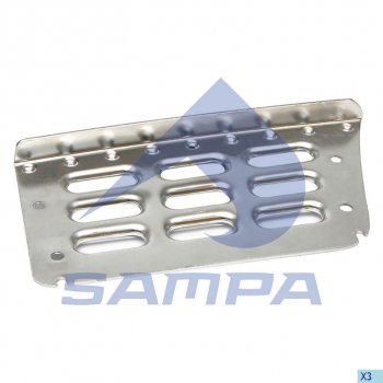 1 169 р. Подножка VOLVO FH,FM левая (металлическая ступень) SAMPA SAMPA 18300036  с доставкой в г. Пермь. Увеличить фотографию 1
