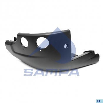 3 899 р. Бампер SCANIA R series CG,CR (10-) передний левая часть (круглые противотуманки) SAMPA SAMPA 18400289  с доставкой в г. Пермь. Увеличить фотографию 1