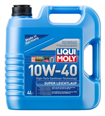 5 399 р. Масло моторное SUPER LEICHTLAUF 10W40 псинт.4л LIQUI MOLY LIQUI MOLY 1916  с доставкой в г. Пермь. Увеличить фотографию 1