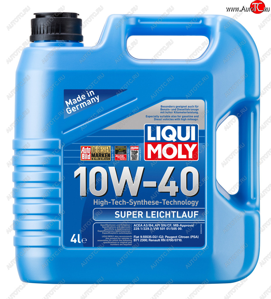 5 399 р. Масло моторное SUPER LEICHTLAUF 10W40 псинт.4л LIQUI MOLY LIQUI MOLY 1916  с доставкой в г. Пермь