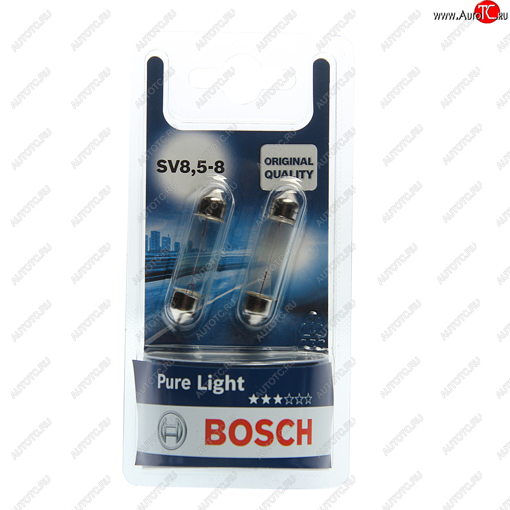 158 р. Лампа 12V C10W SV8.5-8 блистер (2шт.) Pure Light BOSCH BOSCH 1987301014  с доставкой в г. Пермь