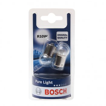 162 р. Лампа 12V R10W BA15s блистер (2шт.) Pure Light BOSCH BOSCH 1987301019  с доставкой в г. Пермь. Увеличить фотографию 1