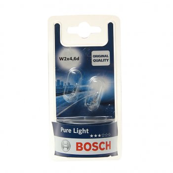 132 р. Лампа 12V W1.2W W2x4.6d блистер (2шт.) Pure Light BOSCH BOSCH 1987301024  с доставкой в г. Пермь. Увеличить фотографию 1