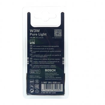 155 р. Лампа 12V W3W W2.1х9.5d блистер (2шт.) Pure Light BOSCH BOSCH 1987301028  с доставкой в г. Пермь. Увеличить фотографию 2