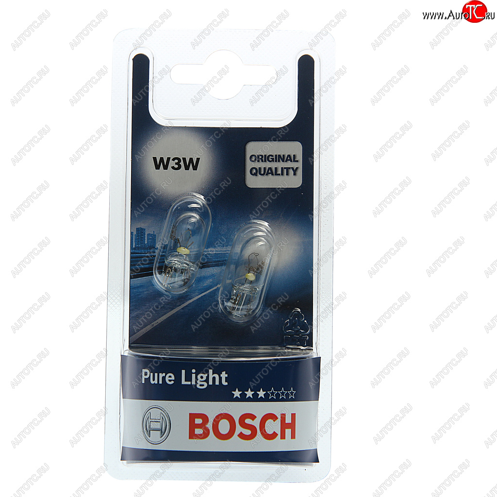 155 р. Лампа 12V W3W W2.1х9.5d блистер (2шт.) Pure Light BOSCH BOSCH 1987301028  с доставкой в г. Пермь
