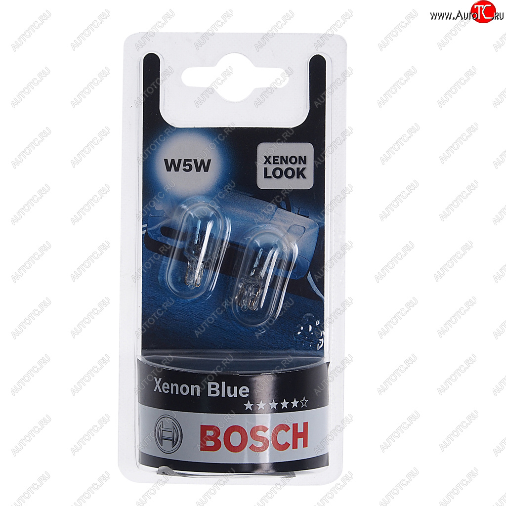 349 р. Лампа 12V W5W T10W W2.1x9.5d блистер (2шт.) Xenon Blue BOSCH BOSCH 1987301033  с доставкой в г. Пермь