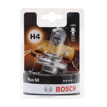 659 р. Лампа 12V H4 6055W P43t +50% блистер (1шт.) Plus 50 BOSCH BOSCH 1987301040  с доставкой в г. Пермь. Увеличить фотографию 1