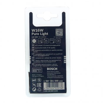 194 р. Лампа 12V W16W W2.1x9.5d блистер (2шт.) Pure Light BOSCH BOSCH 1987301049  с доставкой в г. Пермь. Увеличить фотографию 2