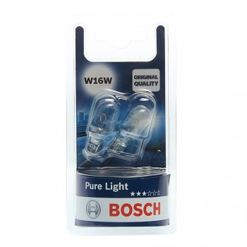 194 р. Лампа 12V W16W W2.1x9.5d блистер (2шт.) Pure Light BOSCH BOSCH 1987301049  с доставкой в г. Пермь. Увеличить фотографию 1