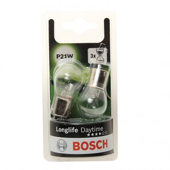 267 р. Лампа 12V P21W BA15s блистер (2шт.) Longlife Daytime BOSCH BOSCH 1987301050  с доставкой в г. Пермь. Увеличить фотографию 1