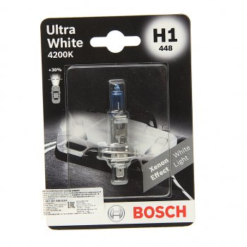 429 р. Лампа 12V H1 55W P14.5s блистер (1шт.) Ultra White BOSCH BOSCH 1987301088  с доставкой в г. Пермь. Увеличить фотографию 1