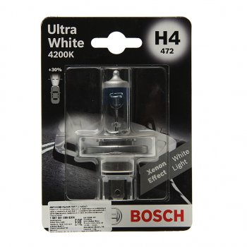499 р. Лампа 12V H4 6055W P43t блистер (1шт.) Ultra White BOSCH BOSCH 1987301089  с доставкой в г. Пермь. Увеличить фотографию 1
