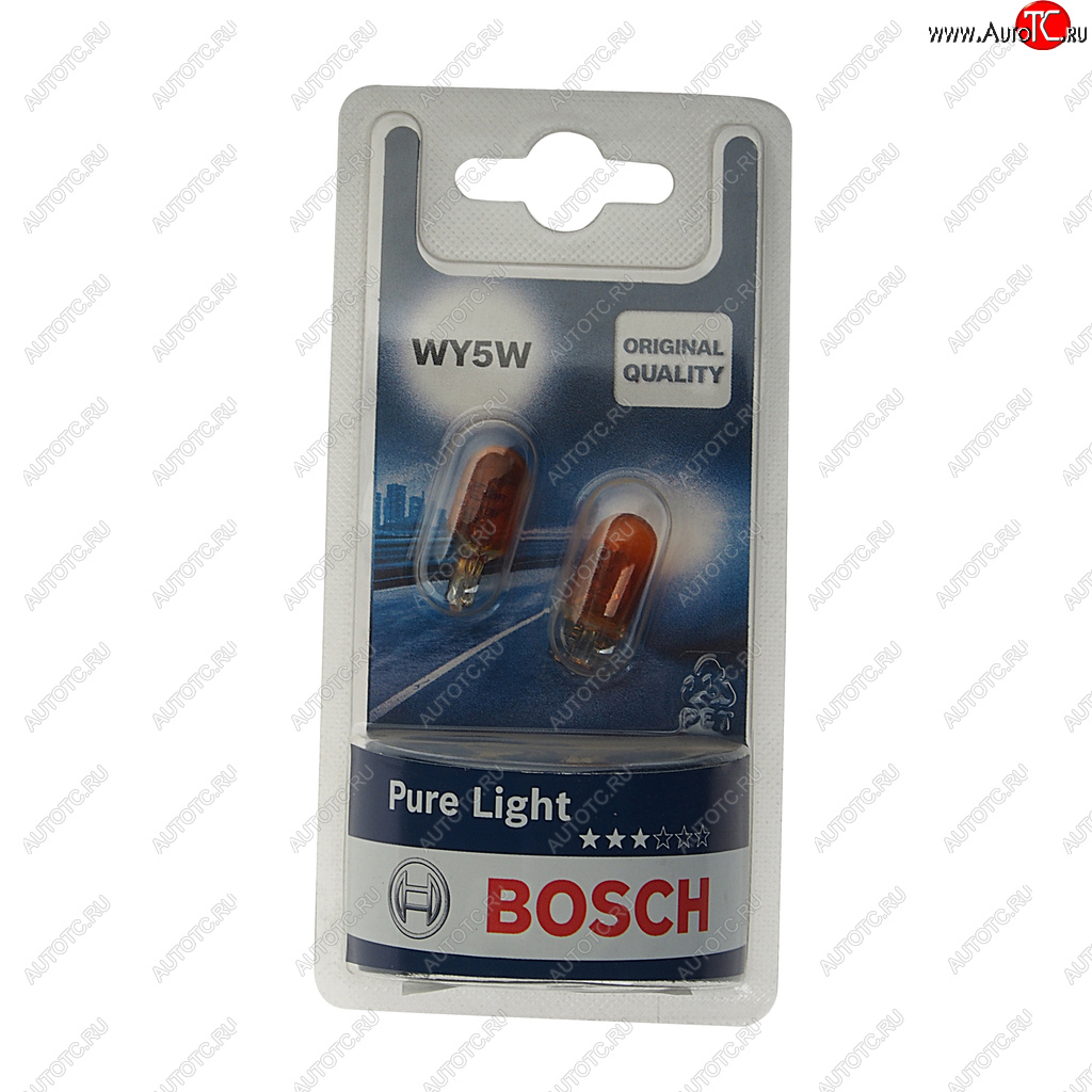 299 р. Лампа 12V WY5W W2.1x9.5d желтая блистер (2шт.) Pure Light BOSCH BOSCH 1987301095  с доставкой в г. Пермь