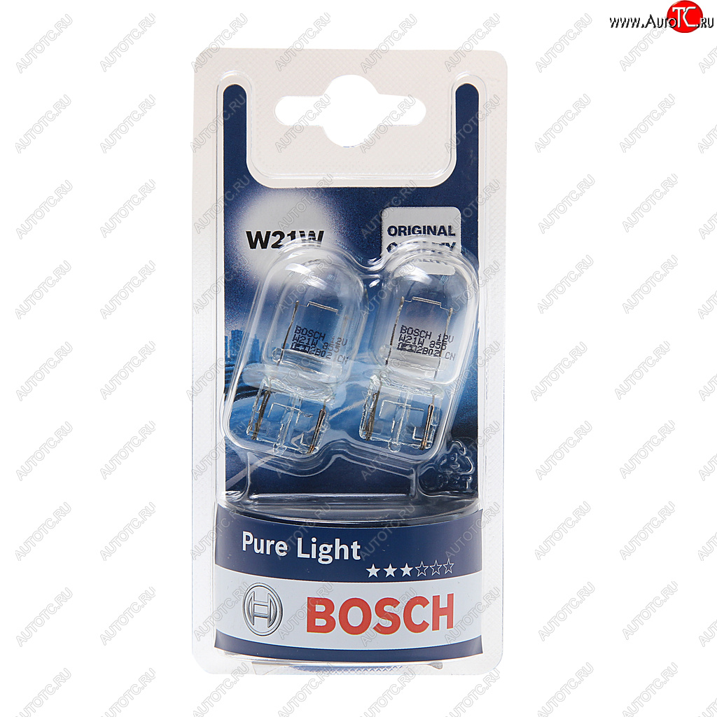 479 р. Лампа 12V W21W W3х16d блистер (2шт.) Pure Light BOSCH BOSCH 1987301096  с доставкой в г. Пермь