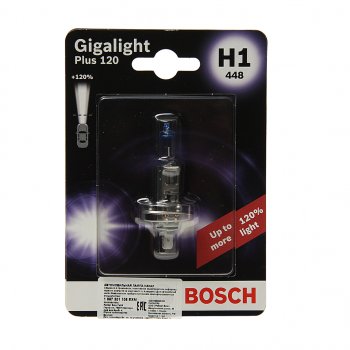 529 р. Лампа 12V H1 55W P14.5s +120% блистер (1шт.) Gigalight Plus 120 BOSCH BOSCH 1987301108  с доставкой в г. Пермь. Увеличить фотографию 1