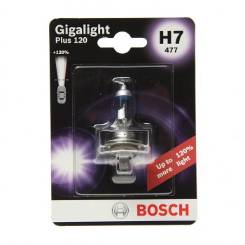 849 р. Лампа 12V H7 55W PX26d +120% блистер (1шт.) Gigalight Plus 120 BOSCH BOSCH 1987301110  с доставкой в г. Пермь. Увеличить фотографию 1