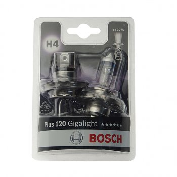 1 169 р. Лампа 12V H4 6055W P43t +120% блистер (2шт.) Gigalight Plus 120 BOSCH BOSCH 1987301425  с доставкой в г. Пермь. Увеличить фотографию 1