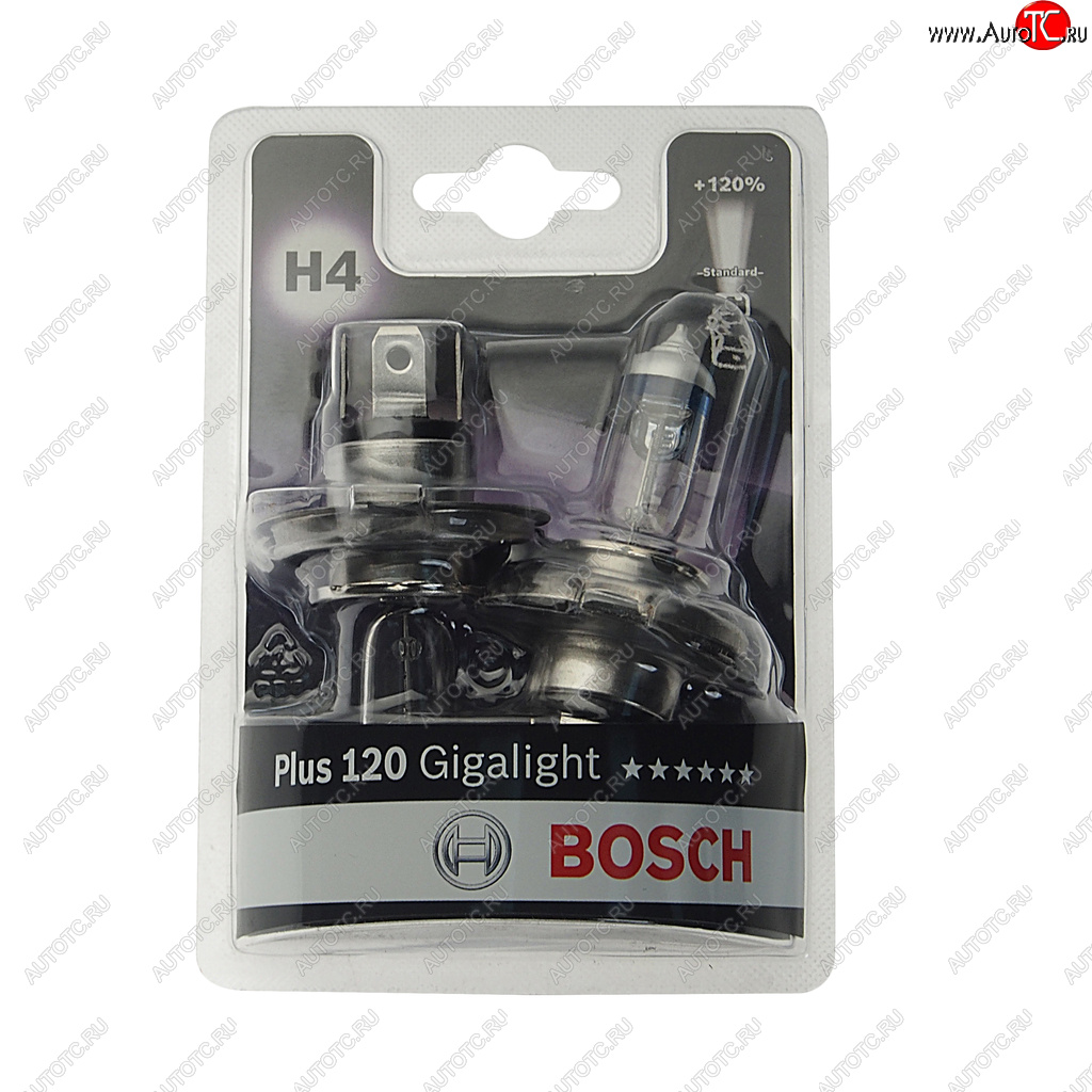 1 169 р. Лампа 12V H4 6055W P43t +120% блистер (2шт.) Gigalight Plus 120 BOSCH BOSCH 1987301425  с доставкой в г. Пермь
