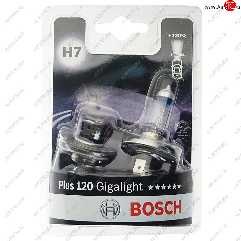 1 349 р. Лампа 12V H7 55W PX26d +120% блистер (2шт.) Gigalight Plus 120 Pure Light BOSCH BOSCH 1987301426  с доставкой в г. Пермь