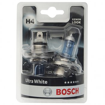 1 099 р. Лампа 12V H4 6055W P43t (2шт.) Ultra White BOSCH BOSCH 1987301440  с доставкой в г. Пермь. Увеличить фотографию 1