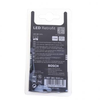 849 р. Лампа светодиодная 12V T4W 1W BA9s блистер (2шт.) RETROFIT WARM BOSCH BOSCH 1987301514  с доставкой в г. Пермь. Увеличить фотографию 2