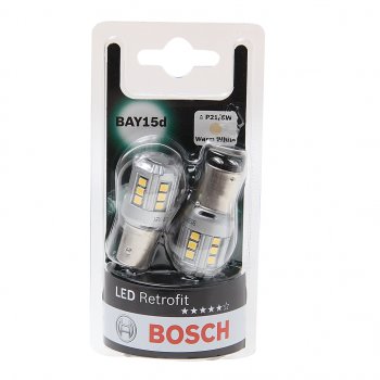 2 189 р. Лампа светодиодная 12V P215W BAY15d 4000K блистер (2шт.) Retrofit BOSCH BOSCH 1987301521  с доставкой в г. Пермь. Увеличить фотографию 1