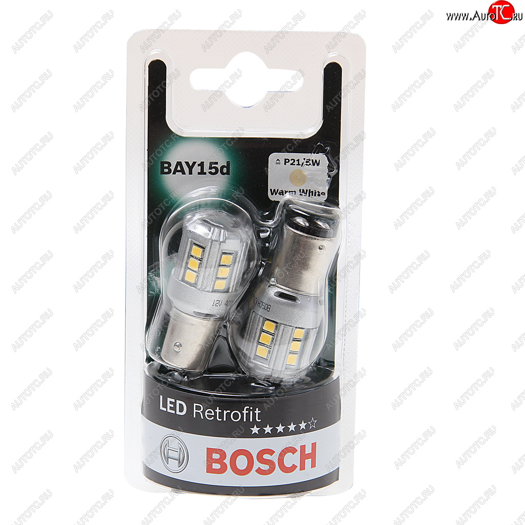 2 189 р. Лампа светодиодная 12V P215W BAY15d 4000K блистер (2шт.) Retrofit BOSCH BOSCH 1987301521  с доставкой в г. Пермь