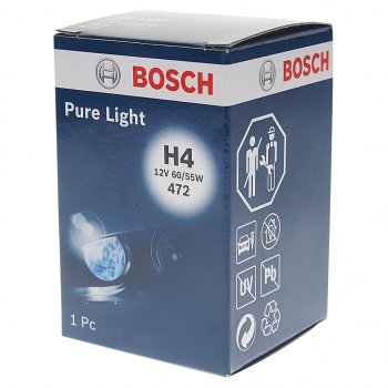 277 р. Лампа 12V H4 6055W P43t Pure Light BOSCH BOSCH 1987302041  с доставкой в г. Пермь. Увеличить фотографию 3