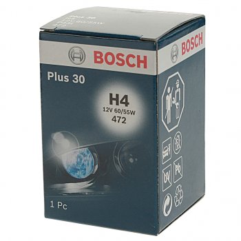 359 р. Лампа 12V H4 6055W P43t-38 +30% Plus 30 BOSCH BOSCH 1987302042  с доставкой в г. Пермь. Увеличить фотографию 2