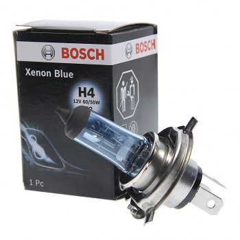579 р. Лампа 12V H4 6055W P43t-38 Xenon Blue BOSCH BOSCH 1987302045  с доставкой в г. Пермь. Увеличить фотографию 1