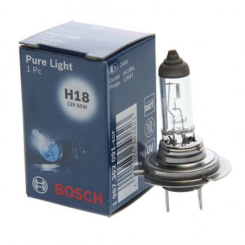 389 р. Лампа 12V H18 65W PY26d-1 Pure Light BOSCH BOSCH 1987302091  с доставкой в г. Пермь. Увеличить фотографию 1