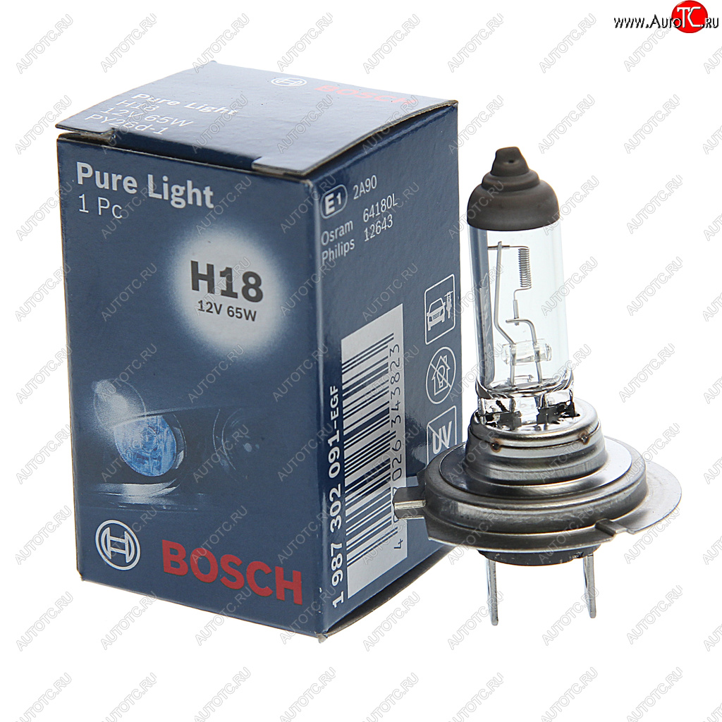 389 р. Лампа 12V H18 65W PY26d-1 Pure Light BOSCH BOSCH 1987302091  с доставкой в г. Пермь
