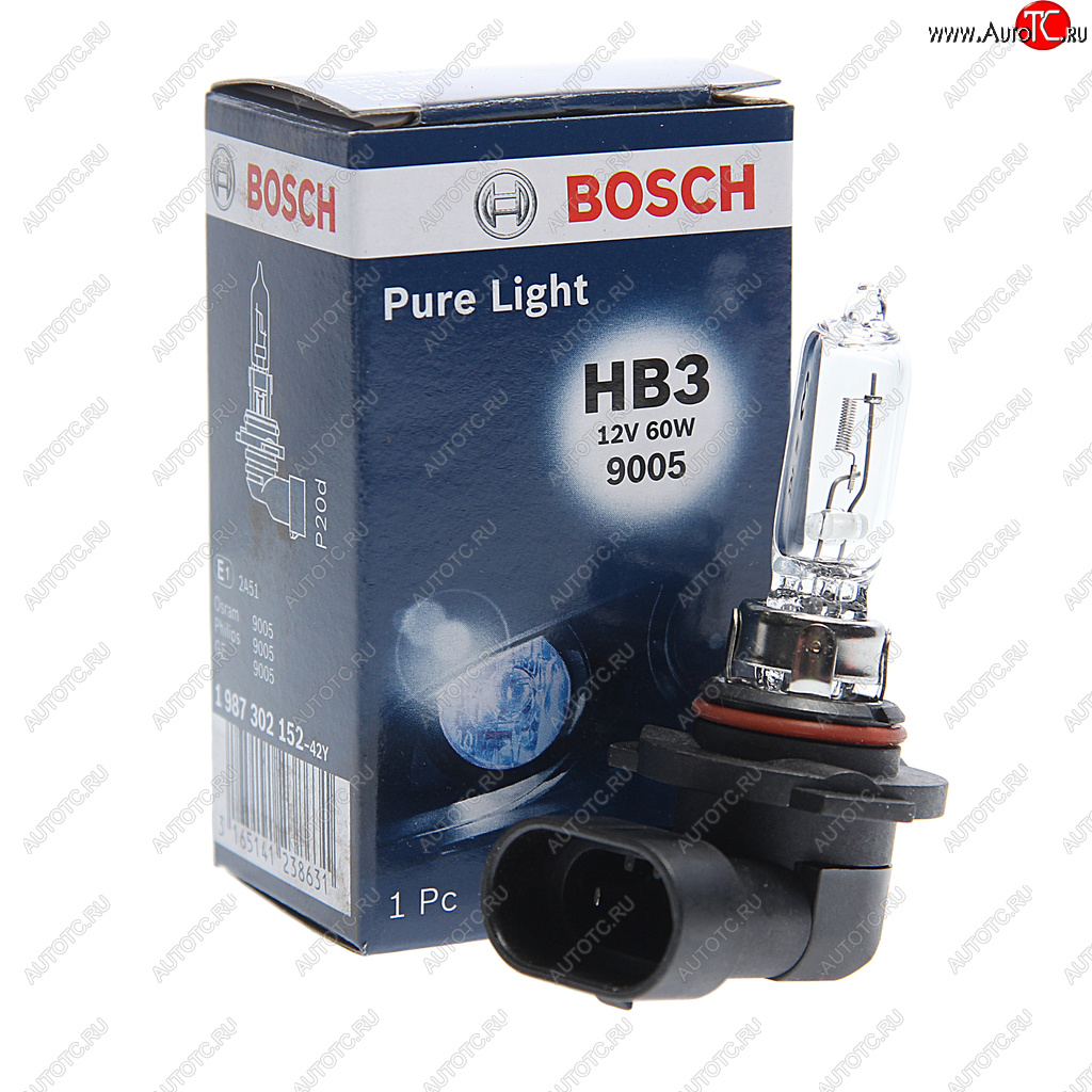 319 р. Лампа 12V HB3 60W P20d Pure Light BOSCH BOSCH 1987302152  с доставкой в г. Пермь