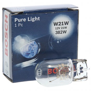 202 р. Лампа 12V W21W W3х16d Pure Light BOSCH BOSCH 1987302251  с доставкой в г. Пермь. Увеличить фотографию 1
