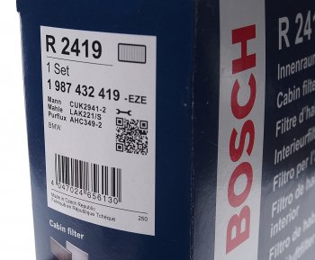 5 699 р. Фильтр воздушный салона BMW X5 (E70),X6 (E71) угольный (2шт.) BOSCH BOSCH 1987432419 BOSCH 1987432419  с доставкой в г. Пермь. Увеличить фотографию 3