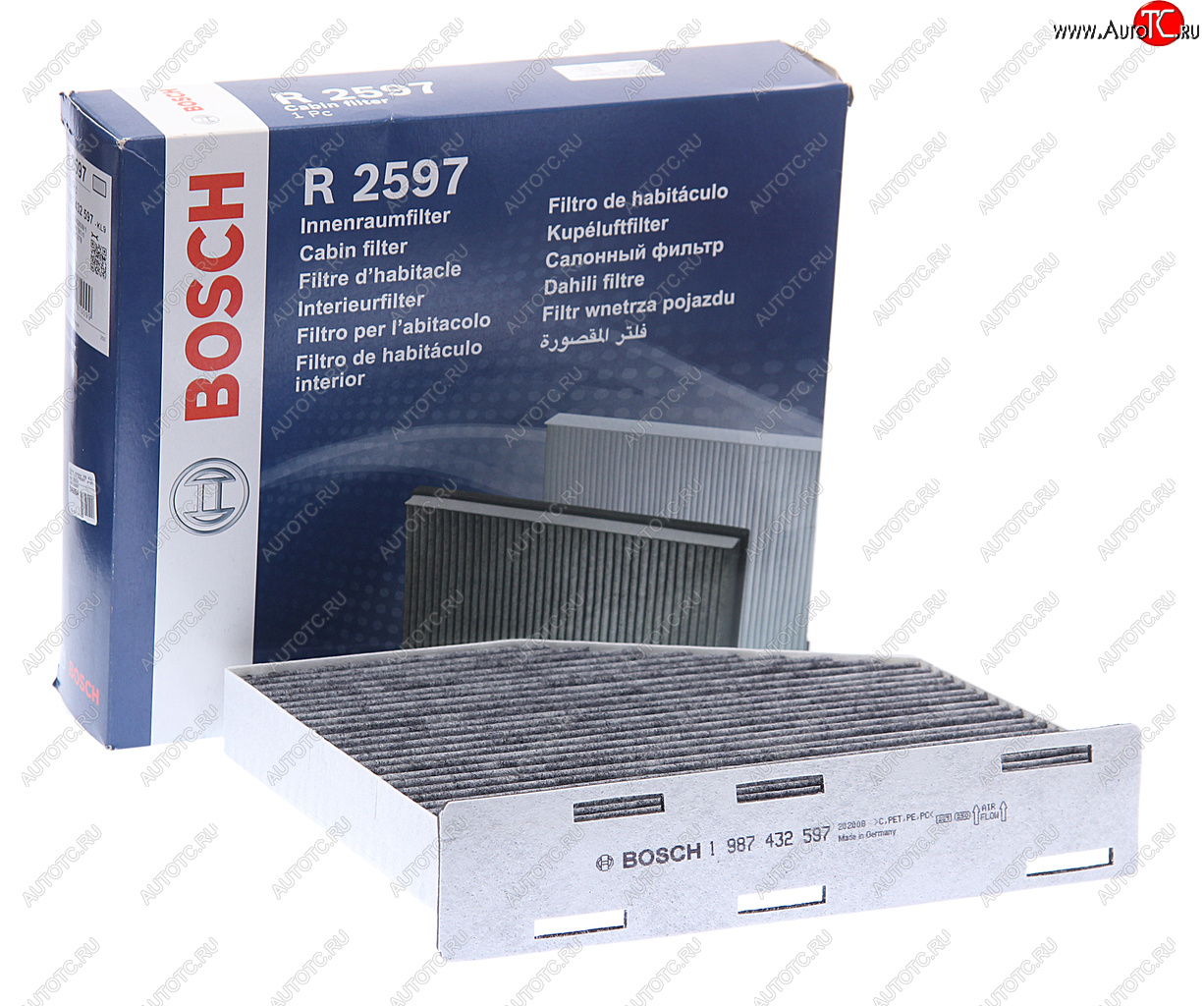 1 149 р. Фильтр воздушный салона VW Golf 5,Passat 6,Jetta 3 AUDI A3 SKODA Octavia (04-) угольный BOSCH BOSCH 1987432597  с доставкой в г. Пермь