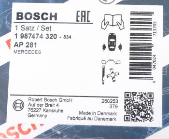 2 699 р. Комплект MERCEDES Vito монтажный колодок тормозных задних BOSCH BOSCH 1987474320  с доставкой в г. Пермь. Увеличить фотографию 2
