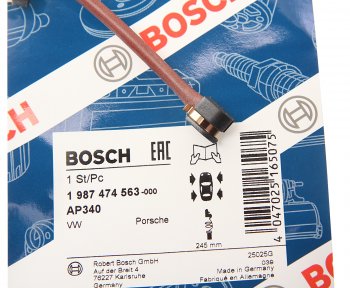 599 р. Датчик износа тормозных колодок VW Touareg AUDI Q7 задний BOSCH BOSCH 1987474563  с доставкой в г. Пермь. Увеличить фотографию 2