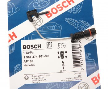 181 р. Датчик износа тормозных колодок MERCEDES C (W202),E (W210),G (W461) передний (1шт.) BOSCH BOSCH 1987474901  с доставкой в г. Пермь. Увеличить фотографию 2