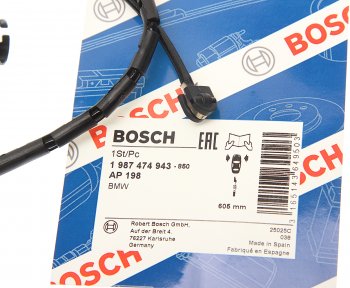 789 р. Датчик износа тормозных колодок BMW 3 (E46),Z4 (E85) передний BOSCH BOSCH 1987474943  с доставкой в г. Пермь. Увеличить фотографию 2