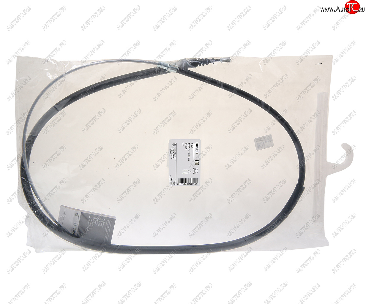 1 549 р. Трос стояночного тормоза VW Passat B3 (88-93) L=1750мм диск BOSCH BOSCH 1987477321  с доставкой в г. Пермь