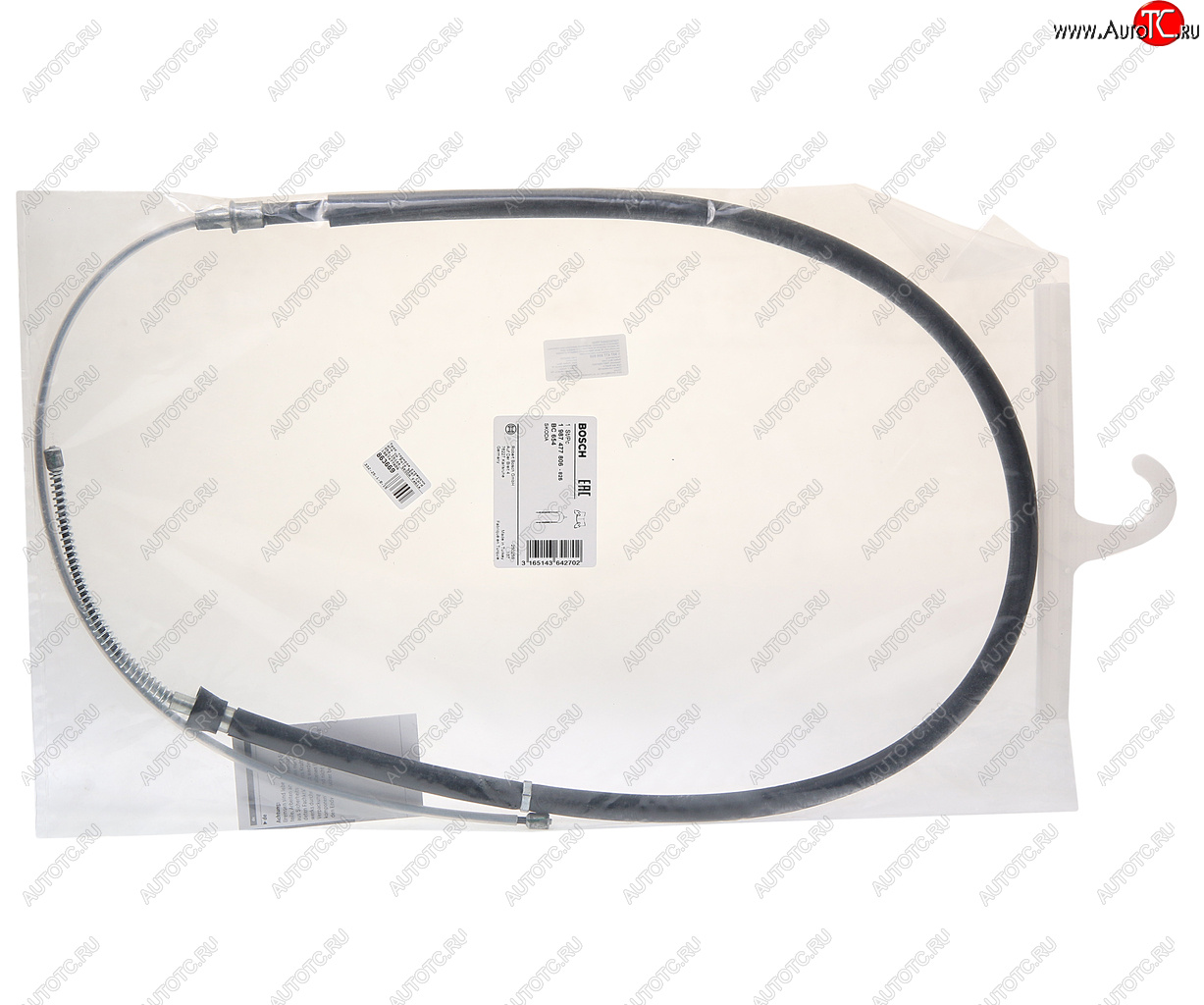 1 199 р. Трос стояночного тормоза VW Polo SEAT Cordoba,Ibiza SKODA Fabia левыйправый BOSCH BOSCH 1987477806  с доставкой в г. Пермь