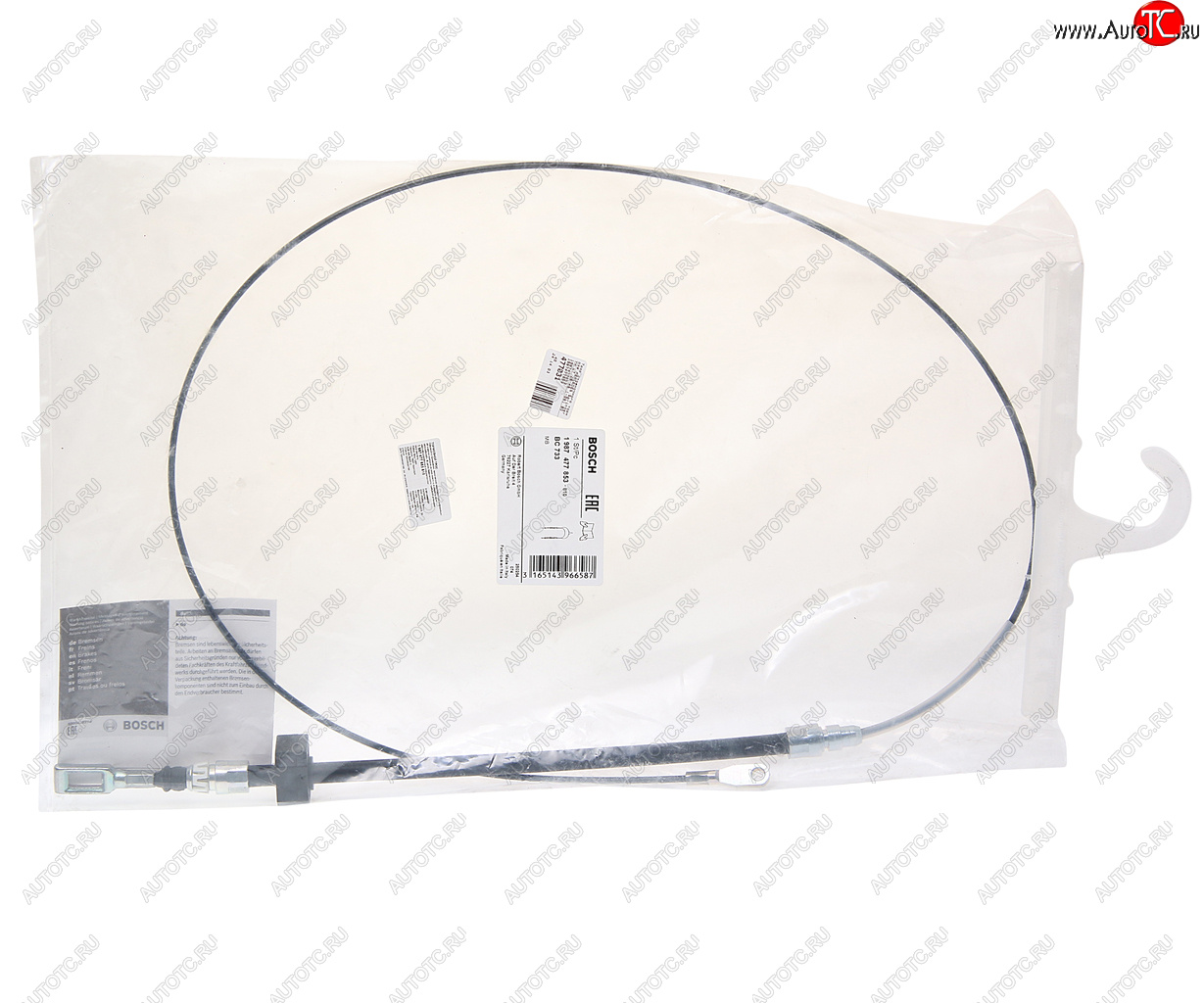 1 679 р. Трос стояночного тормоза MERCEDES Sprinter VW LT 28-46 (-06) BOSCH BOSCH 1987477853 BOSCH 1987477853  с доставкой в г. Пермь